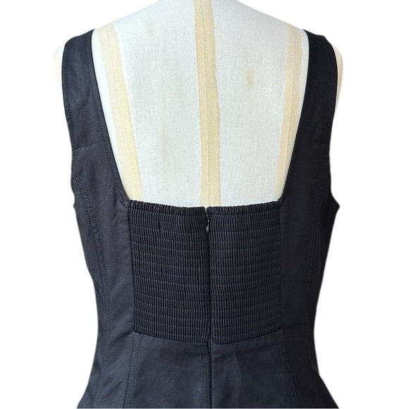 NEW MADEWELL Seamed Open Squareneck Mini Dress in Black Fit & Flare Size 12 - Picture 6 of 8